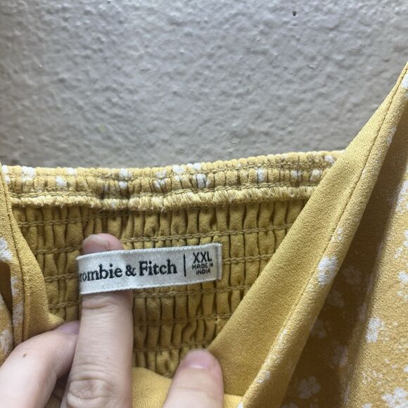 ABERCROMBIE & FITCH CROPPED FLORAL TANK TOP (XXL) Smocked Boho Cottagecore - Picture 3 of 3